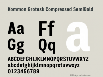 KommonGroteskCom-SemiBold Version 1.000 | wf-rip DC20181220 Font Sample