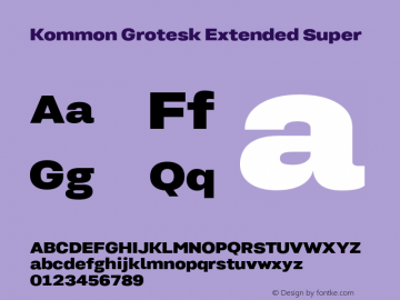 KommonGroteskExt-Super Version 1.000 | wf-rip DC20181220 Font Sample