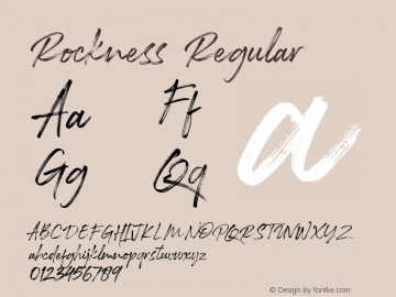 Rockness Version 1.00;March 8, 2019;FontCreator 11.0.0.2388 32-bit图片样张