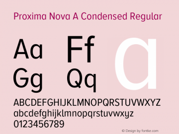 Proxima Nova A Cond Version 3.014 Font Sample