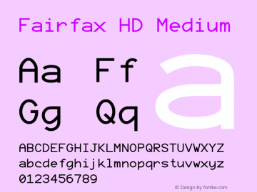 Fairfax HD Version 2019.03.10 Font Sample