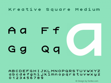 Kreative Square Version 2019.03.10 Font Sample