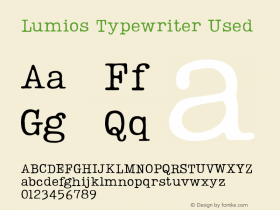 LumiosTypewriter-Used Version 1.000;PS 001.000;hotconv 1.0.88;makeotf.lib2.5.64775图片样张