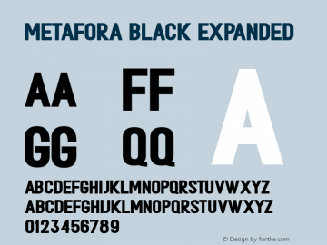 MetaforaBlackExpanded Version 1.000;PS 001.000;hotconv 1.0.88;makeotf.lib2.5.64775;YWFTv17 Font Sample