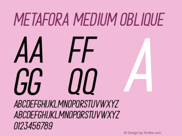 MetaforaMediumOblique Version 1.000;PS 001.000;hotconv 1.0.88;makeotf.lib2.5.64775;YWFTv17 Font Sample