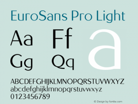 EuroSansPro-Lig Version 1.000;PS 1.10;hotconv 1.0.49 Font Sample