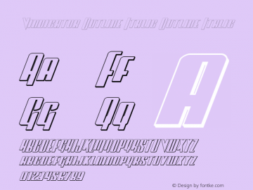 Vindicator Outline Italic Version 2.0; 2019 Font Sample