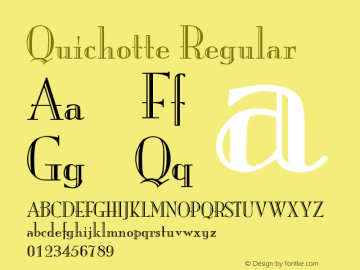 Quichotte Regular Brendel            :10.12.1994 Font Sample