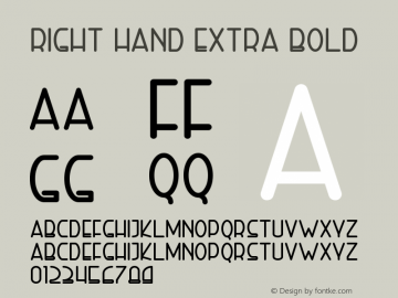 Right Hand Extra Bold Version 1.002;Fontself Maker 3.1.0图片样张