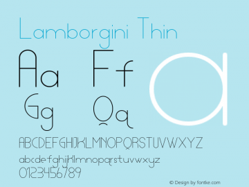 Lamborgini Thin Version 1.002;Fontself Maker 3.1.0图片样张