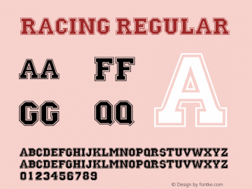 Racing Regular Brendel            :10.12.1994 Font Sample