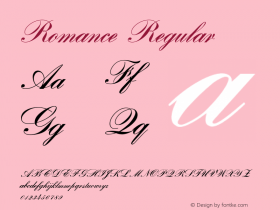 Romance Regular 001.001 Font Sample
