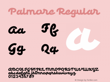 Palmore Version 1.00;March 12, 2019;FontCreator 11.5.0.2430 64-bit Font Sample