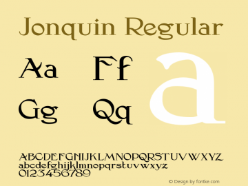 Jonquin Version 1.000 2010 initial release Font Sample