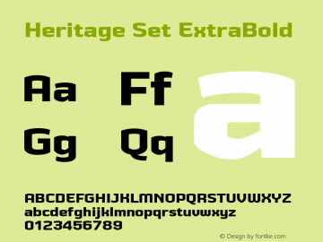 HeritageSetExtrabold Version 2.500;YWFTv17 Font Sample