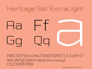 HeritageSetExtralight Version 2.500;YWFTv17 Font Sample