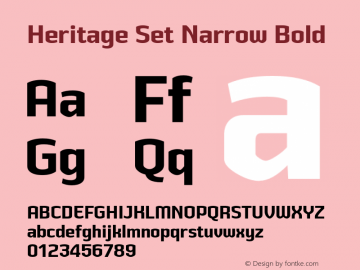 HeritageSetNarrowBold Version 2.500;YWFTv17 Font Sample