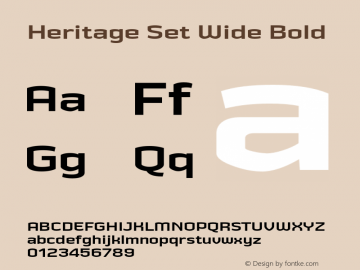 HeritageSetWideBold Version 2.500;YWFTv17 Font Sample