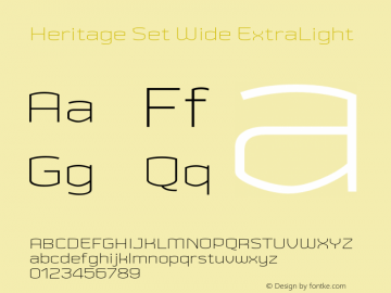 HeritageSetWideExtralight Version 2.500;YWFTv17 Font Sample