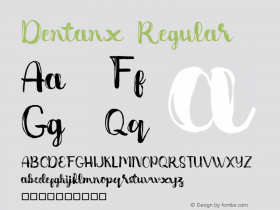 Dentanx Version 001.000 Font Sample