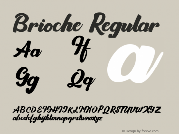 Brioche Version 1.00;March 11, 2019;FontCreator 11.5.0.2430 64-bit Font Sample