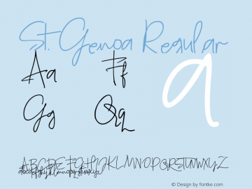 St. Genoa Version 1.00;March 11, 2019;FontCreator 11.5.0.2430 64-bit Font Sample