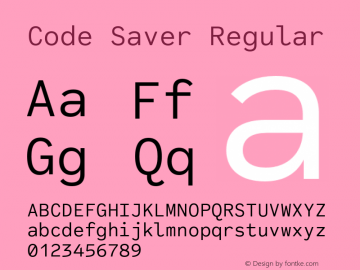 Code Saver Regular Version 1.000;PS 001.000;hotconv 1.0.88;makeotf.lib2.5.64775图片样张