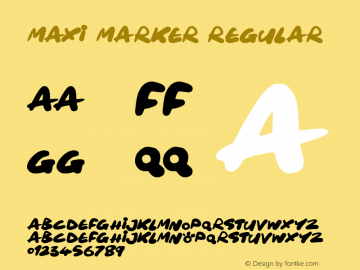 Maxi Marker Version 1.00 March 14, 2019, initial release Font Sample