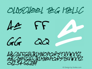 Oldschool Tag Italic Version 1.00 March 14, 2019, initial release图片样张