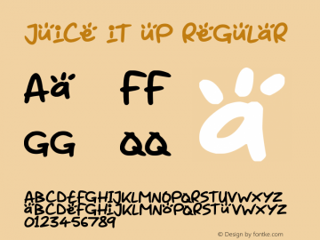 Juice it up Version 1.00 March 14, 2019, initial release Font Sample