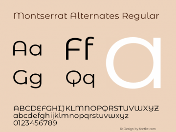 Montserrat Alternates Regular Version 7.200;PS 007.200;hotconv 1.0.88;makeotf.lib2.5.64775图片样张