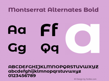 Montserrat Alternates Bold Version 7.200图片样张