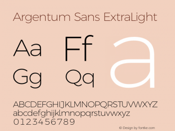 Argentum Sans ExtraLight Version 5.001;March 13, 2019;FontCreator 11.5.0.2425 64-bit Font Sample