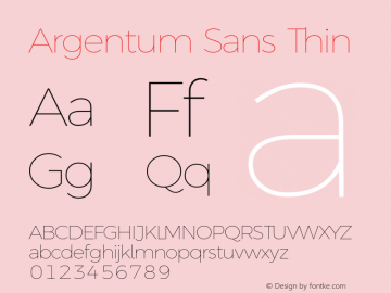 Argentum Sans Thin Version 5.001;March 13, 2019;FontCreator 11.5.0.2425 64-bit图片样张