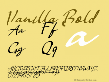 Vanilla Bold Version 1.002;Fontself Maker 3.1.0 Font Sample