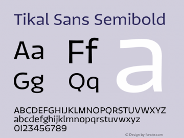 TikalSans-Semibold Version 1.001图片样张