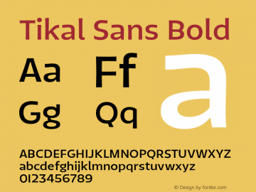 TikalSans-Bold Version 1.001图片样张