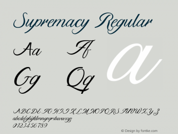 Supremacy Version 1.000 Font Sample