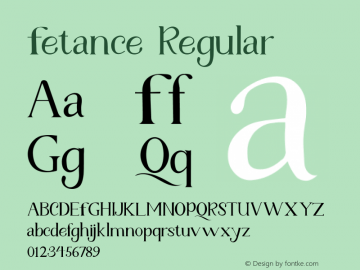 Fetance Version 1.000 Font Sample