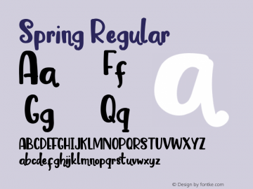 Spring Version 1.00;March 11, 2019;FontCreator 11.5.0.2430 64-bit Font Sample