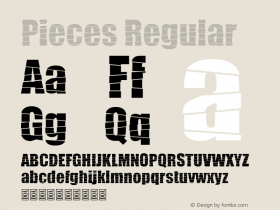 Pieces Version 1.00;March 11, 2019;FontCreator 11.5.0.2422 64-bit Font Sample