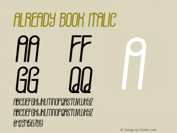 Already Book Italic Version 1.000 Font Sample