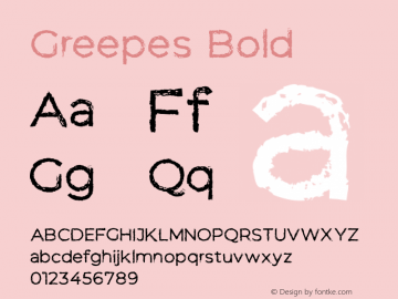 Greepes Bold Version 1.002;Fontself Maker 3.1.1图片样张