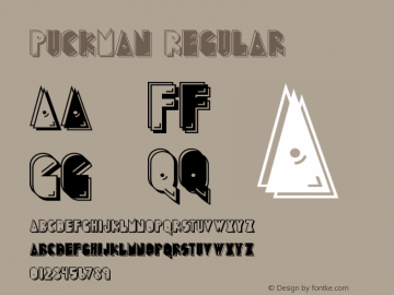 PuckMan Version 1.00 March 14, 2019, initial release Font Sample