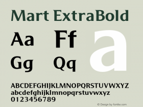 Mart-ExtraBold Version 4.001 Font Sample