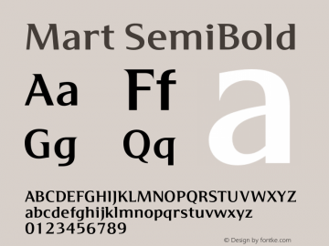 Mart-SemiBold Version 4.001图片样张