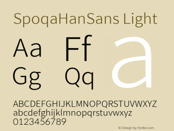 SpoqaHanSans-Light Version 2.000图片样张