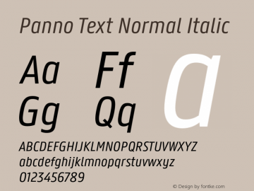 PannoText-NormalItalic Version 2.000 | wf-rip DC20180915图片样张