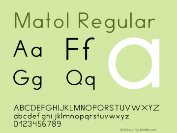 Matol Version 1.002;Fontself Maker 3.0.1 Font Sample