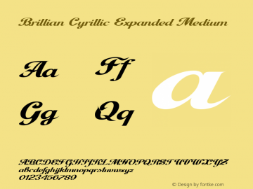 BrillianCyrillicExpnd-Medium Version 1.00 August 7, 2011, initial release | wf-rip DC20110810 Font Sample